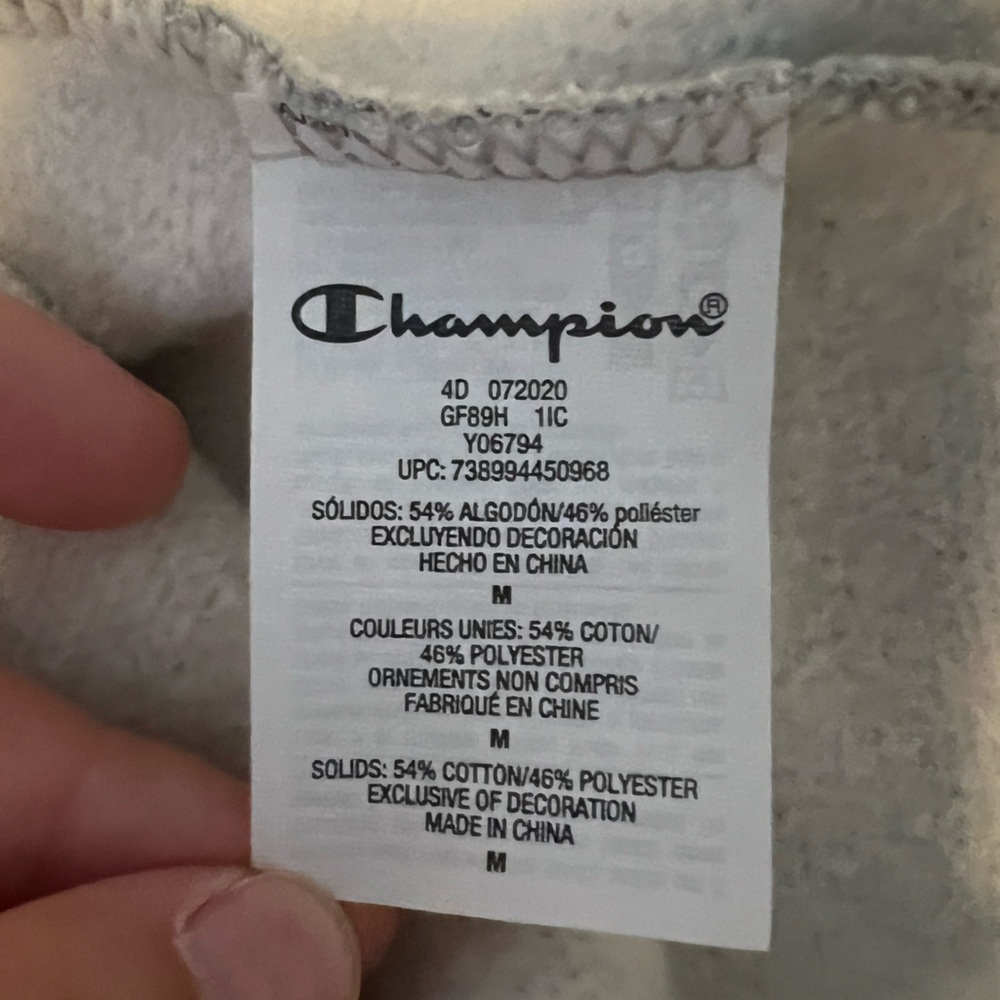 Champion Womens Medium Grey Cotton Long Sleeve Hoodie - Picture 4 of 4
